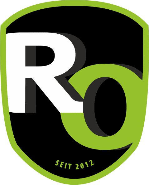 Logo in schwarz-gr&uuml;n mit den Buchstaben "R" und "O", darunter der Schriftzug "SEIT 2012".