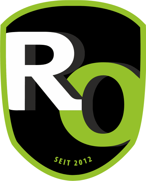 Logo in schwarz-gr&uuml;n mit den Buchstaben "R" und "O", darunter der Schriftzug "SEIT 2012".