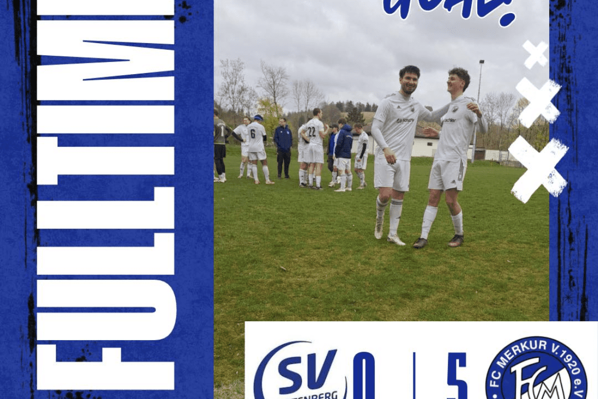 Spielstand nach dem Spiel SV Rotenberg II gegen FC Merkur Hattorf, 0:5. Spieler feiern den Sieg auf dem Spielfeld.
