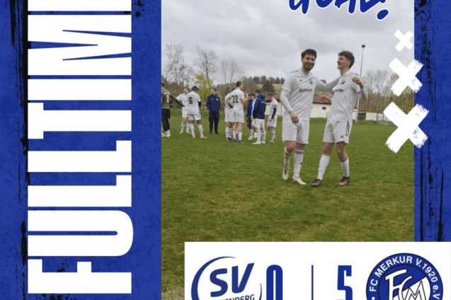Spielstand nach dem Spiel SV Rotenberg II gegen FC Merkur Hattorf, 0:5. Spieler feiern den Sieg auf dem Spielfeld.